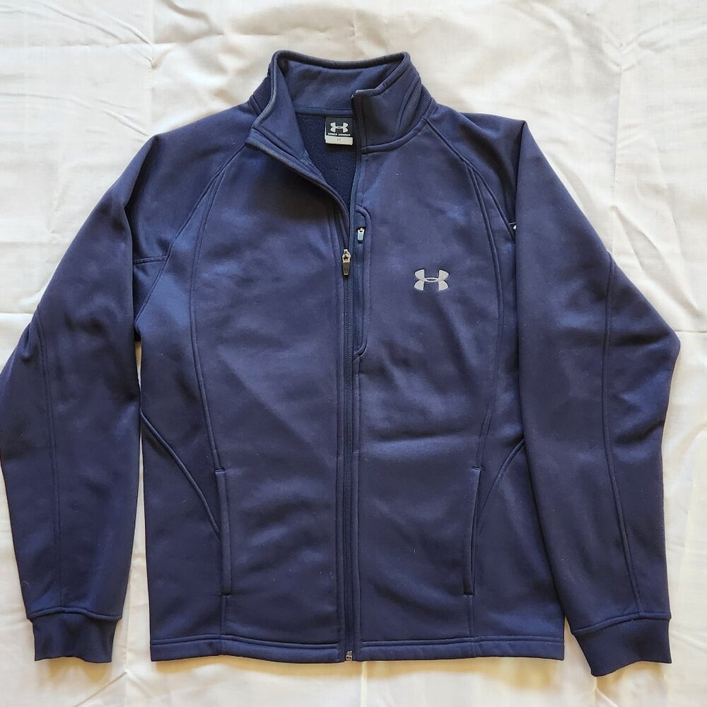 Under Armour Storm Fleece Jacket Men Medium Blue Loose Pullover Outdoor Athletic